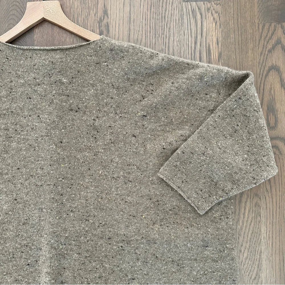 Eskandar Donegal Cashmere Blend Button Front Cardigan Sweater in Brown One Size
